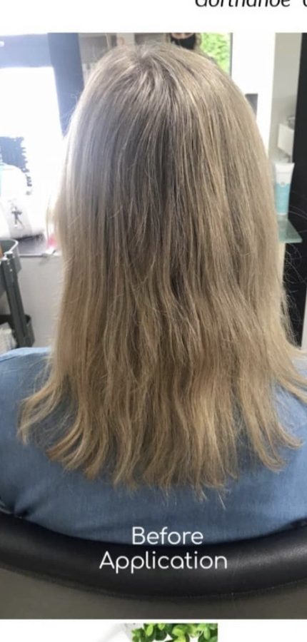 Shorter, finer hair before hair extensions at INCH Hair Design