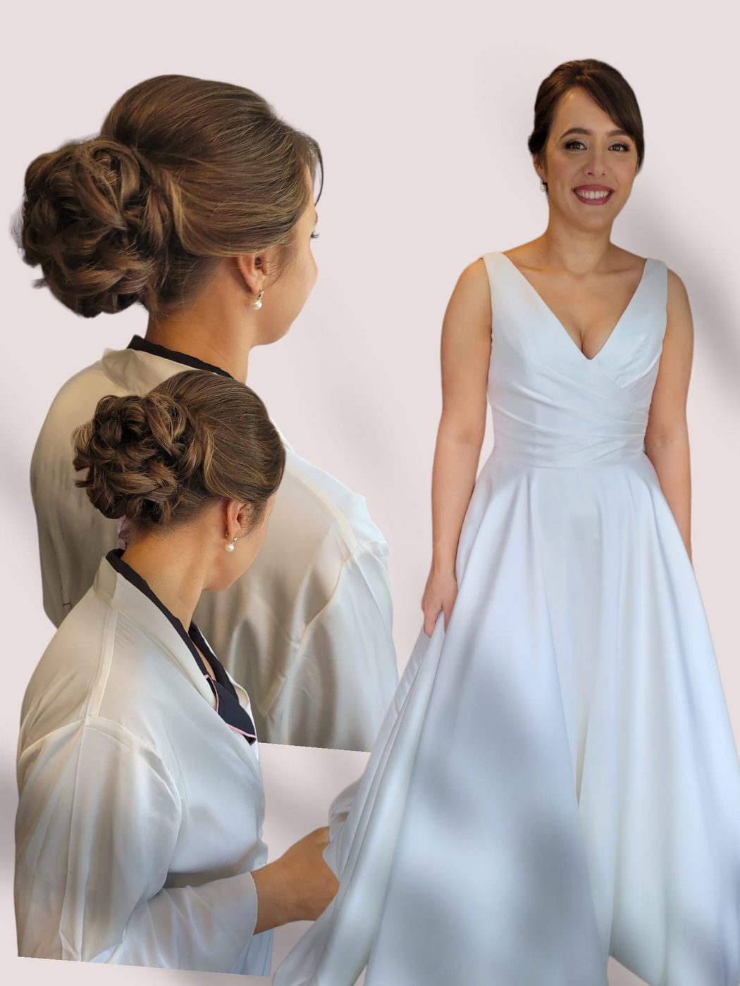 Bridal party hair being finished on the morning of the wedding at INCH Hair Design