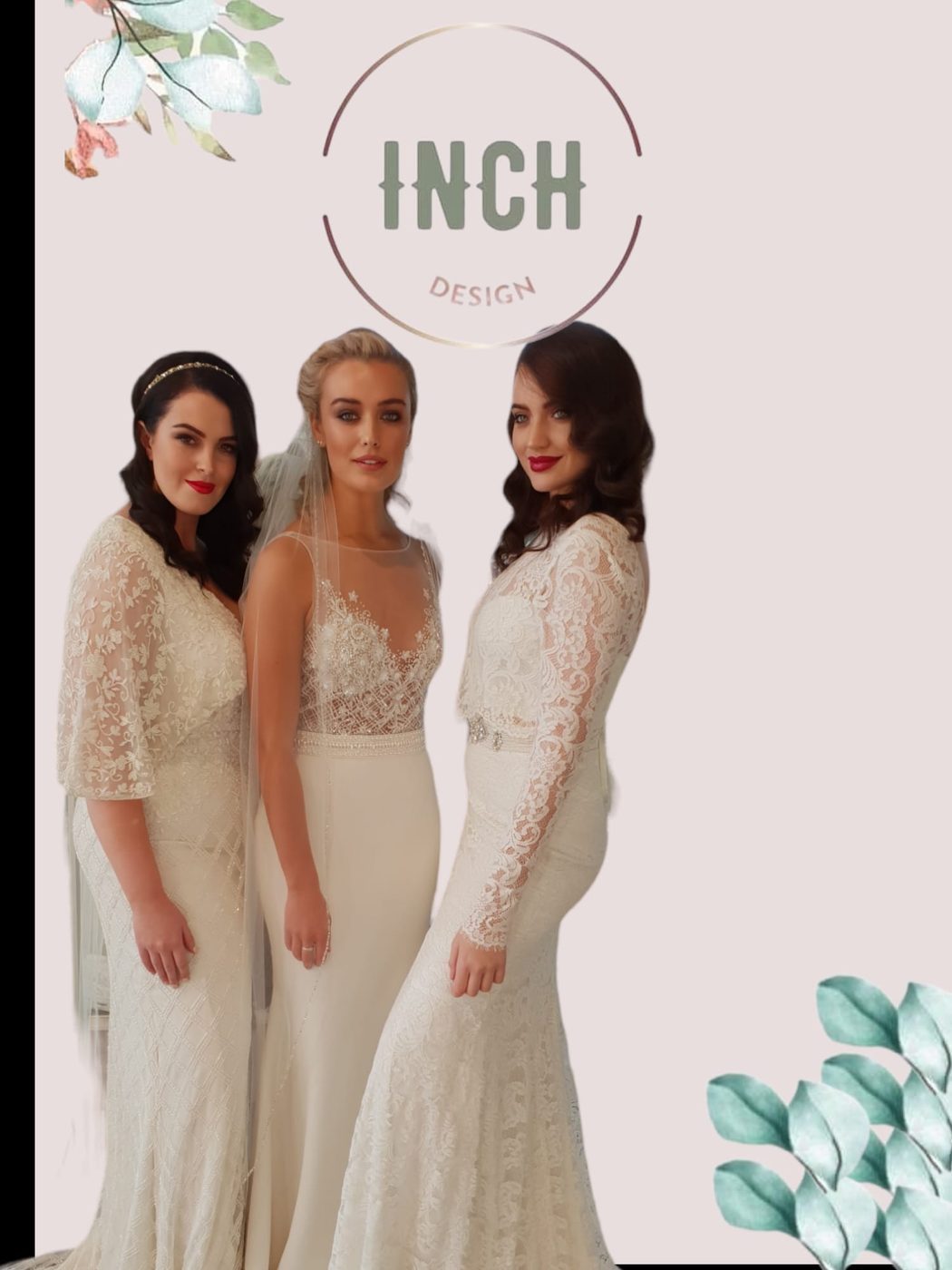 Bridal party hair styled for three at INCH Hair Design