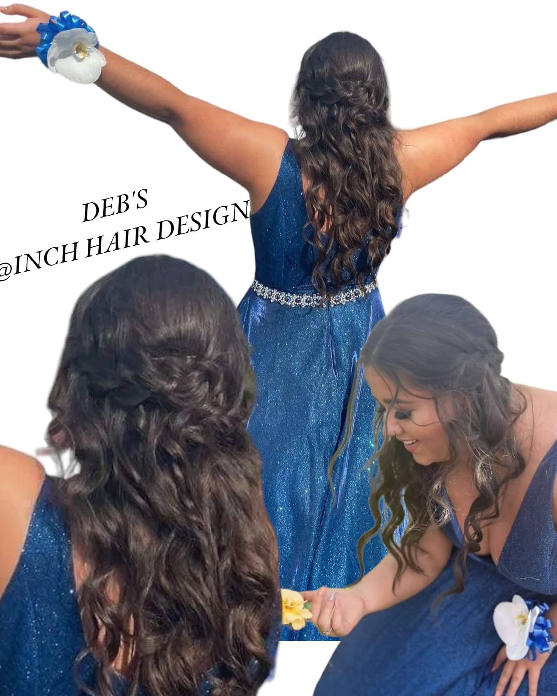 Debs hair styled by INCH Hair Design