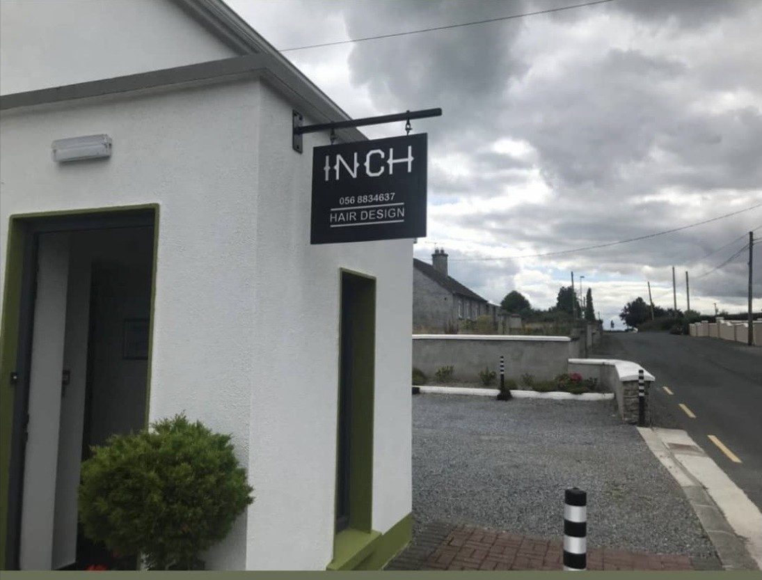 The front of INCH Hair Design on the R689 in Gortnahoe, Co. Tipperary, where gents' cuts and barbering are done